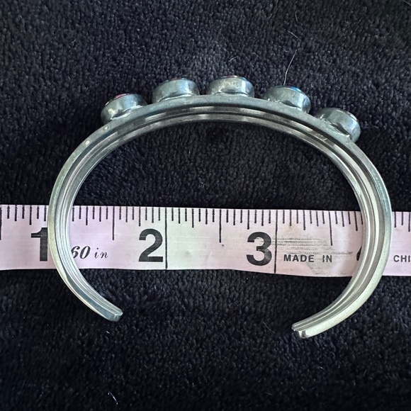 Rainbow Calsilica sterling silver cuff bracelet - Picture 4 of 7